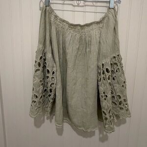 Ruby Yaya Off-Shoulder Blouse with Eyelet Sleeves boho romantic